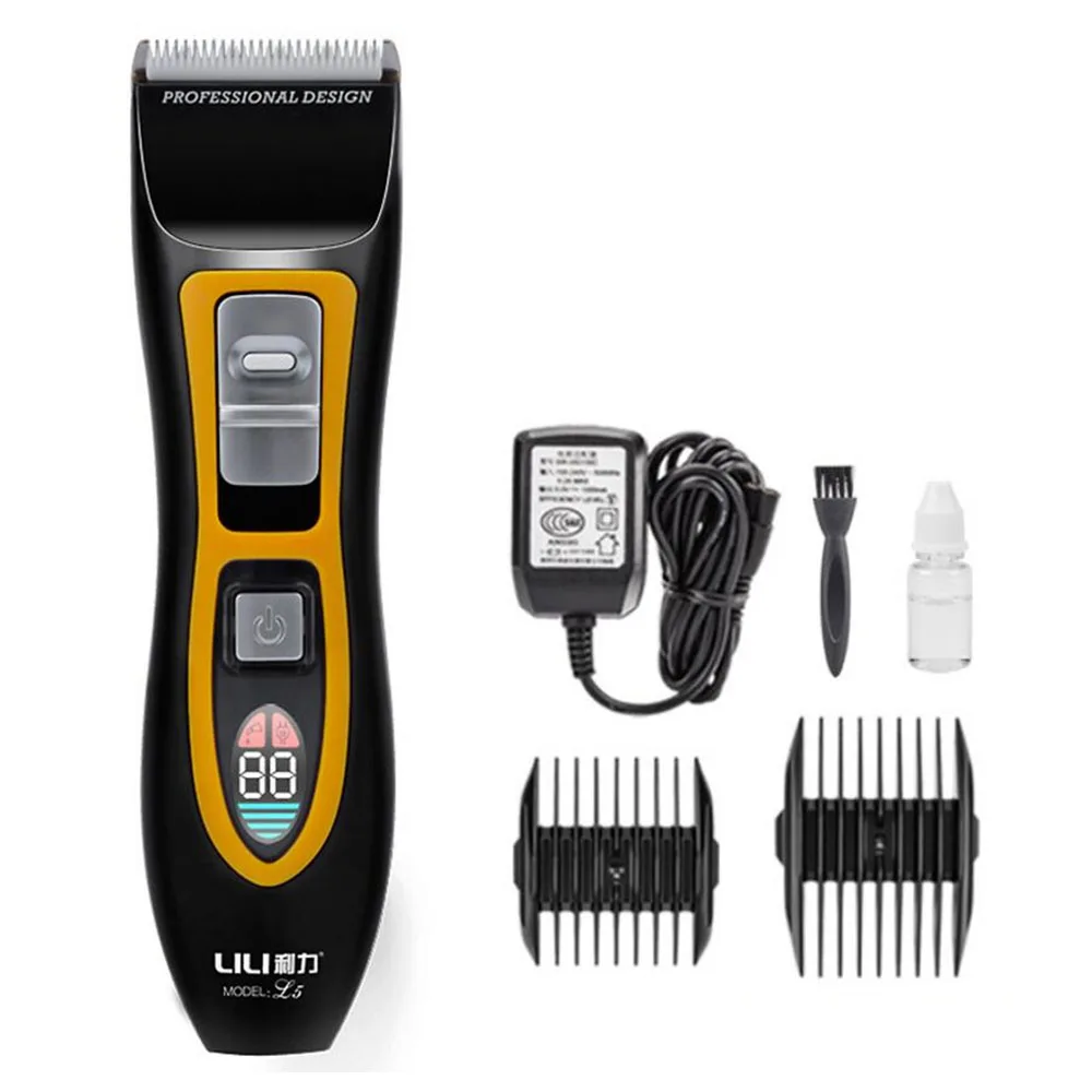 Профессиональная электрическая машинка для стрижки волос с ЖК дисплеем