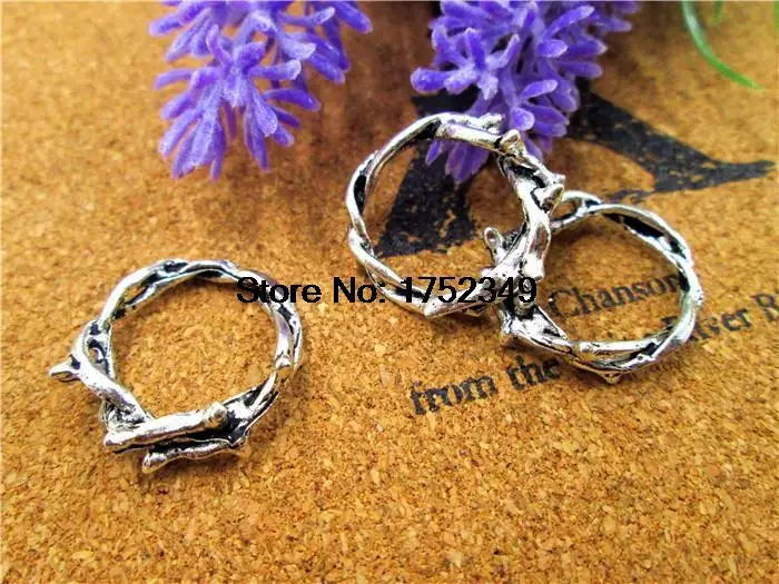 30 шт Корона шипов подвески кольцо с шипами античное серебро в виде ветки ветка