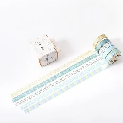 J 5 рулонов/комплект тонкий лента Washi, фото альбом, ежедневник, сделай сам, декоративная изоляционная лента, в японском стиле Стикеры Скрапбукинг Основные лента - Цвет: J