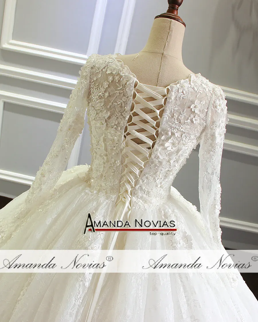 Свадебное платье с длинным рукавом Amanda Novias Новое кружевное платье|Свадебные