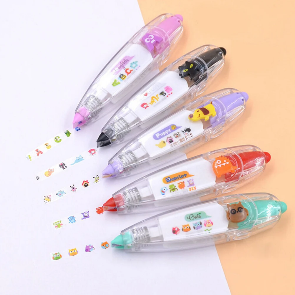 

Baby Drawing Toys Child Creative Correction Tape Sticker Pen Cute Cartoon Book Decorative Kid Novelty Floral Adesivos Label Tape