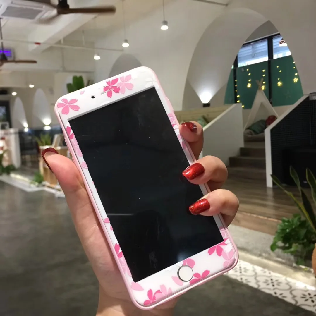 Закаленное стекло с мультяшным рисунком для iPhone 6 6S 7 Plus 8 защитная стеклянная
