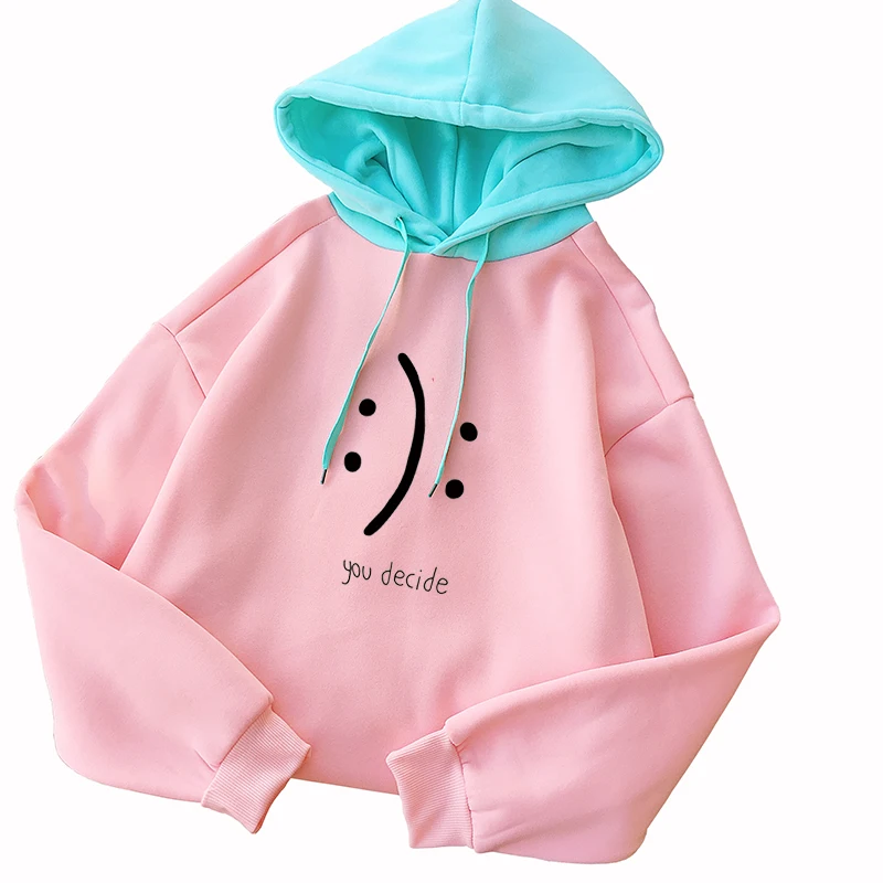 

Autumn Winter New Lovely Printed Pullovers 2019 Women Long Sleeve Casual Harajuku Kawaii Spell Color Thicken Hoodies Sweatshirts