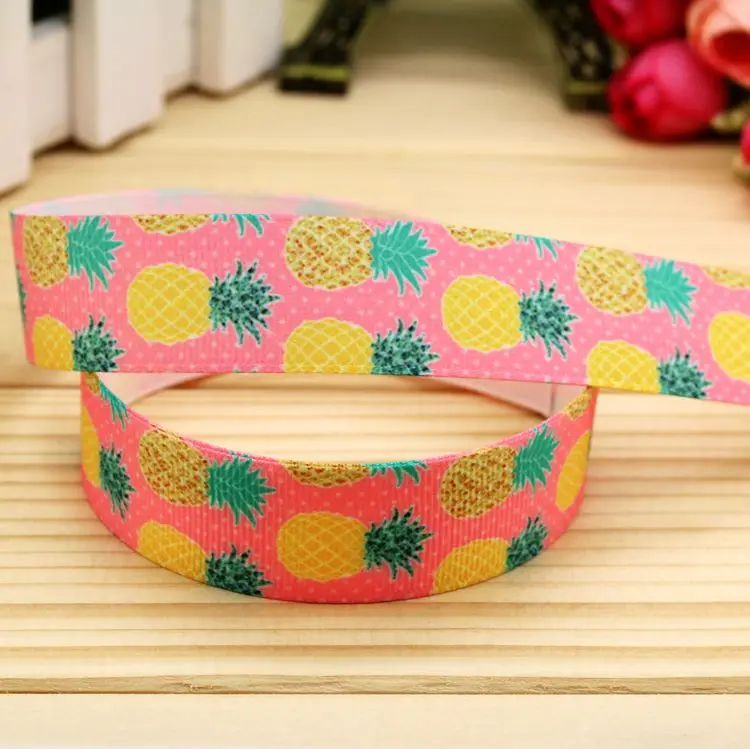 DUWES 7/8 ''Бесплатная доставка плоды ананаса печатная корсажная лента бант
