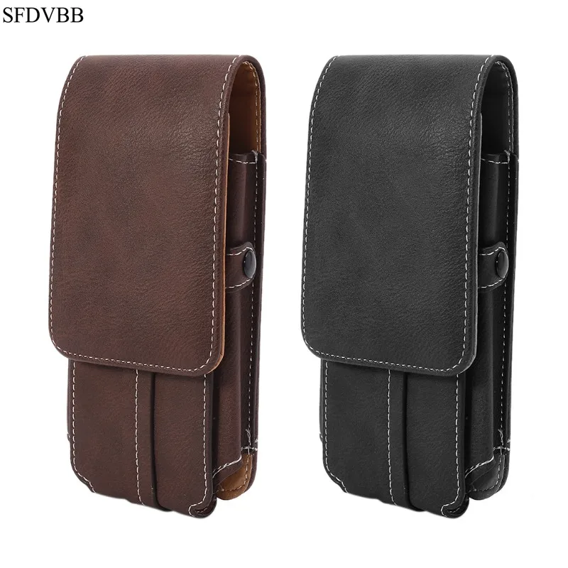 

SFDVBB Men Waist Belt Bum Bag Phone Waist Flip Pockets Leather cards holder case