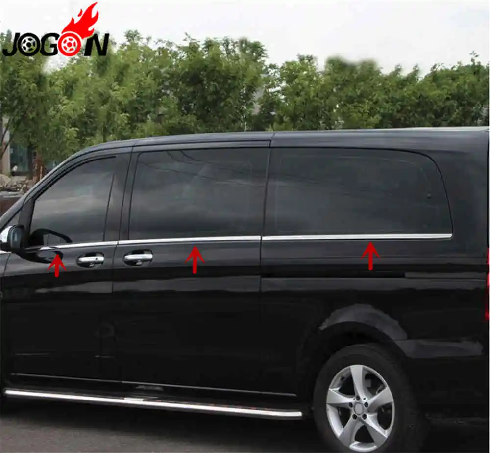 8 шт. оконная рама автомобиля из нержавеющей стали Нижняя для Benz V-CLASS V200 V220 V250 W447 Vito Metris Valente