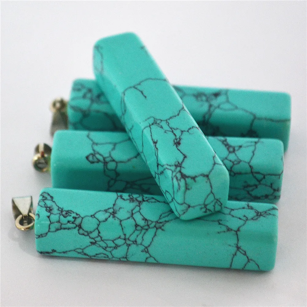 Модные натуральные драгоценные камни Φ бирюзовые Howlite разные точки маятник