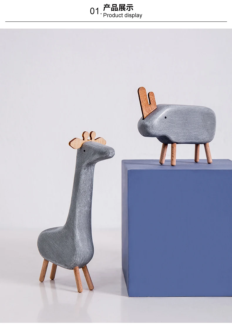 Креативное дерево+ Смола Лось Мультфильм Ремесла детская комната гостиная Настольный дисплей украшение дома дети Рождество подарок на день рождения