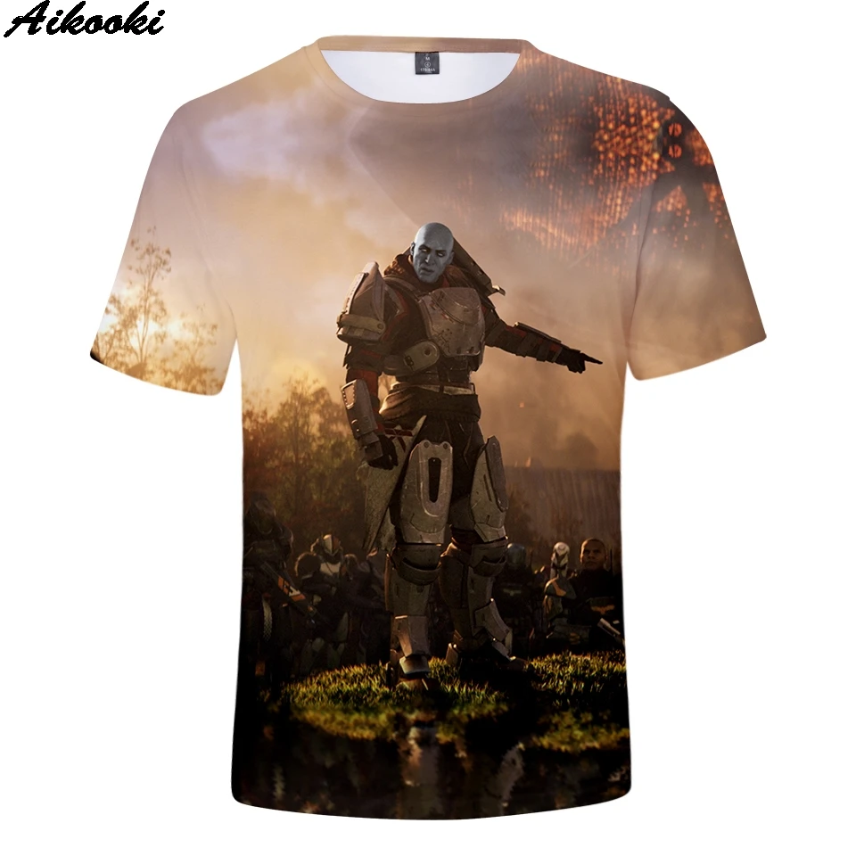Aikooki 3D destiny 2 футболки Для мужчин Для женщин Harajuku модные футболки для девочек Футболка с принтом destiny 3D футболки короткий рукав летние футболки для мальчиков/футболка для девочек