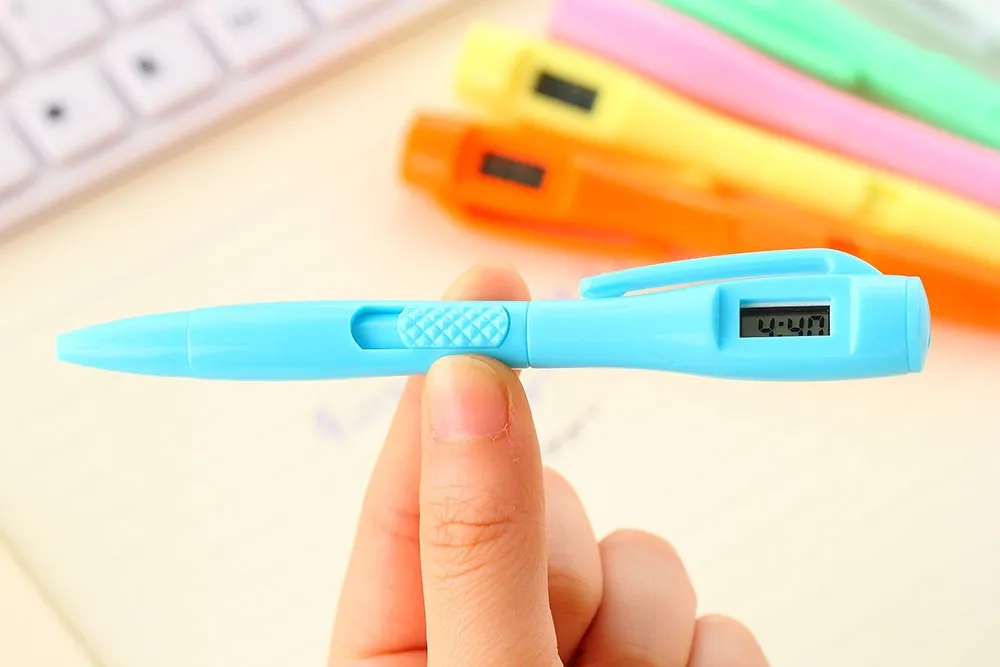 5 шт. в партии многофункциональная шариковая ручка с часами времени для детей