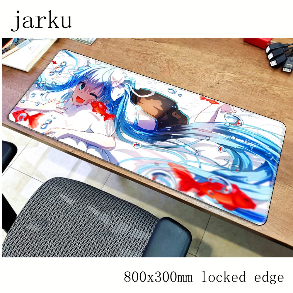 Hatsune Miku коврик для мыши геймер 800x300X3 мм игровой коврик для мыши большой miku аксессуары для ноутбука ПК эргономичный коврик для мыши