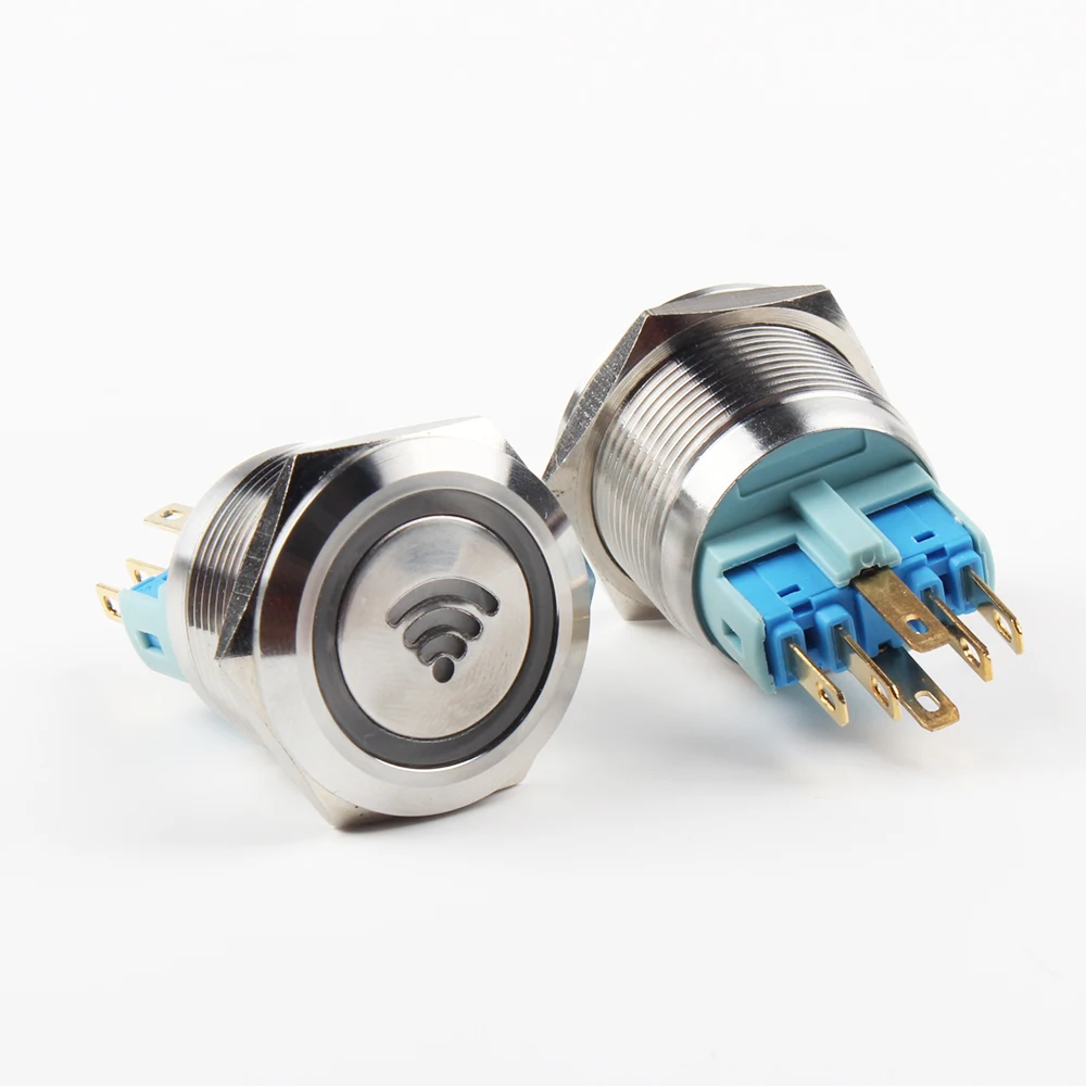 Латунный металлический кнопочный переключатель с никелевым покрытием 22