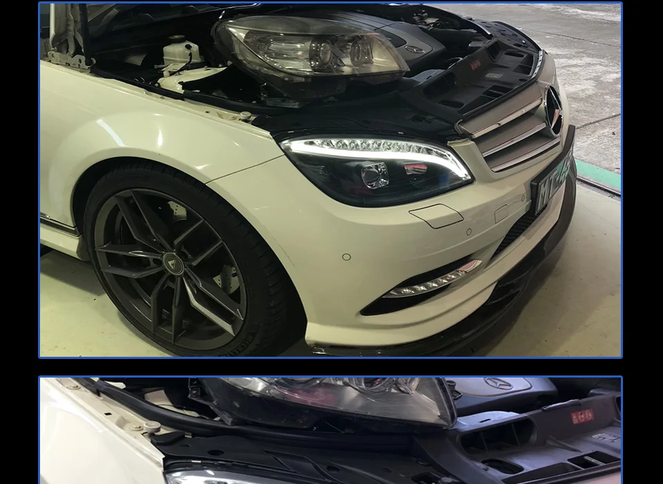 AKD Тюнинг автомобилей фары для W204 фары 2007-2010 C300 C260 обновление W205 фары светодиодный DRL Hid биксенон авто аксессуары