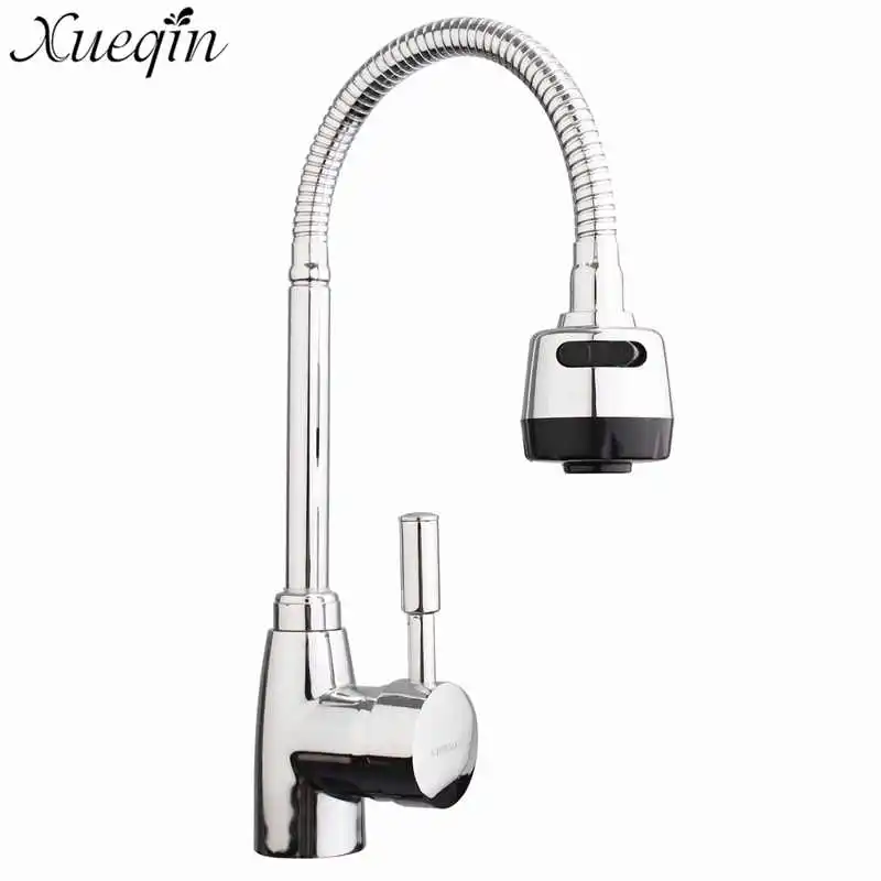Xueqin хромированный Поворотный кухонный кран современный для раковины смесители
