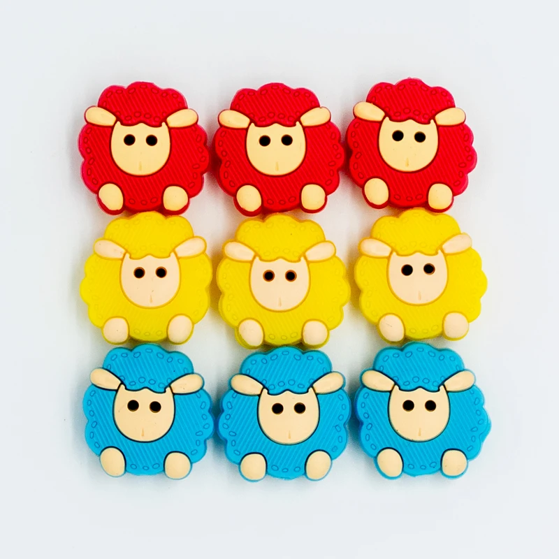 8 шт. маленькие Овцы перле силиконовые бусины 23 мм мультфильм Животные силиконы