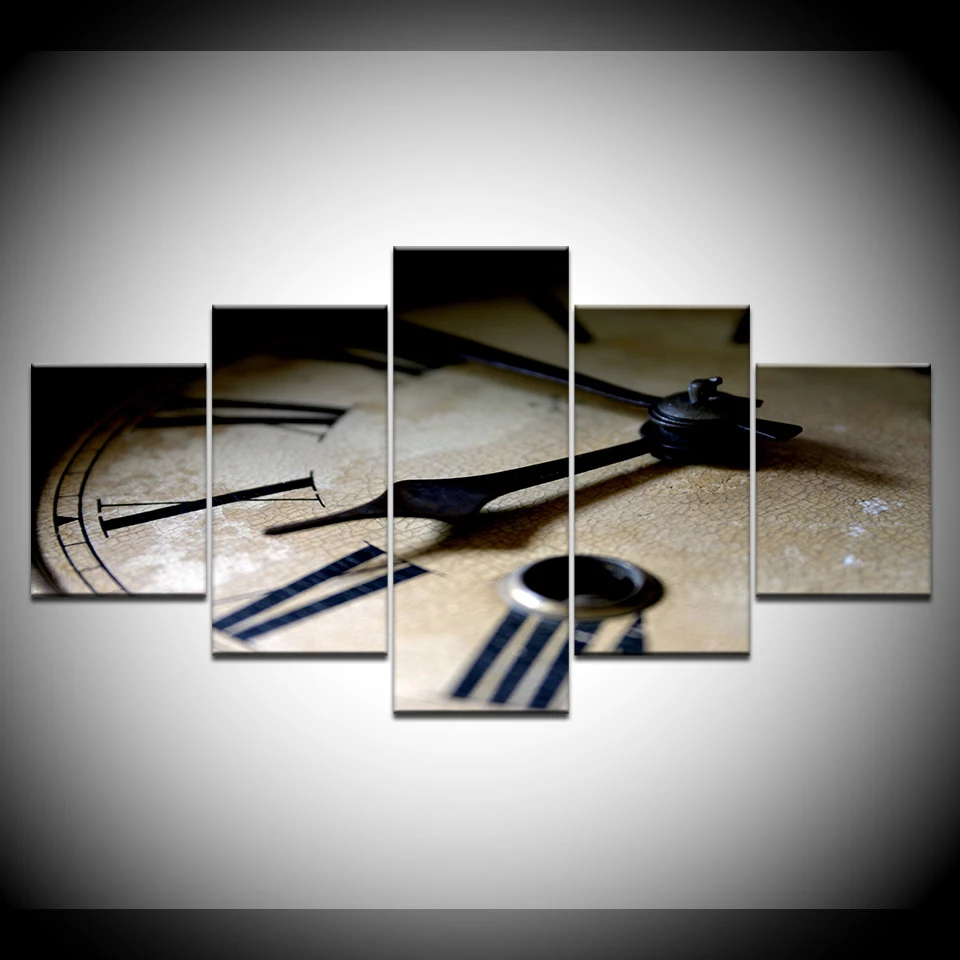 Картина на холсте в стиле ретро классические часы 5 шт. Настенная картина