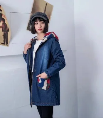 Женская зимняя одежда в Корейском стиле mori girl длинная ковбойская хлопковая