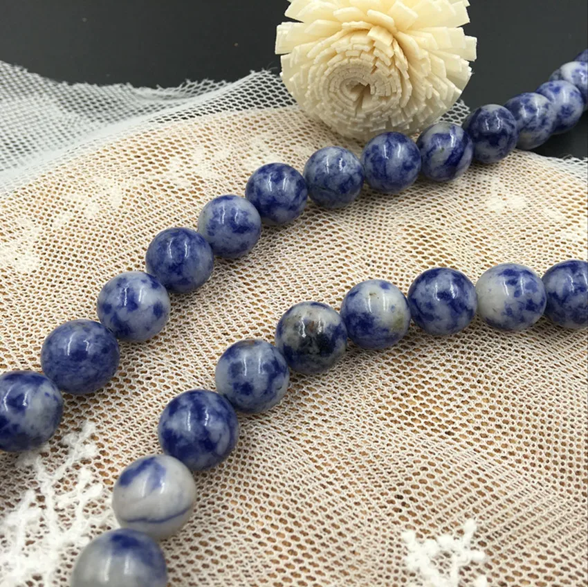 

10MM 78pcs " Blue White Porcelain Style " Natural Stone Strands Semi-precious Stone Jewelry Beads