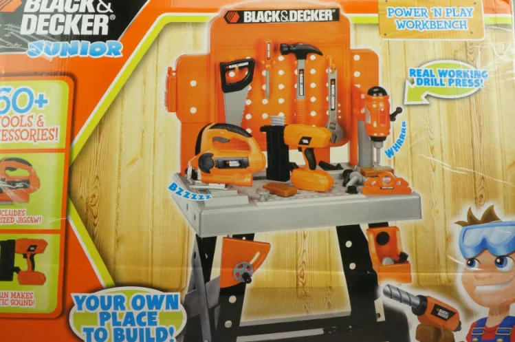 HSB-toys BLACK & DECKER Junior Power Tool Workshop 50+ tools&accessories  real working - AliExpress