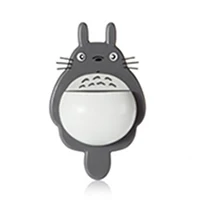 dark grey Зубная щетка настенное крепление МИЛЫЙ Тоторо присоска холодильник ящик для хранения для ванной комнаты Аксессуары для домашнего инструмента 1 шт. A10889 - Цвет: dark grey