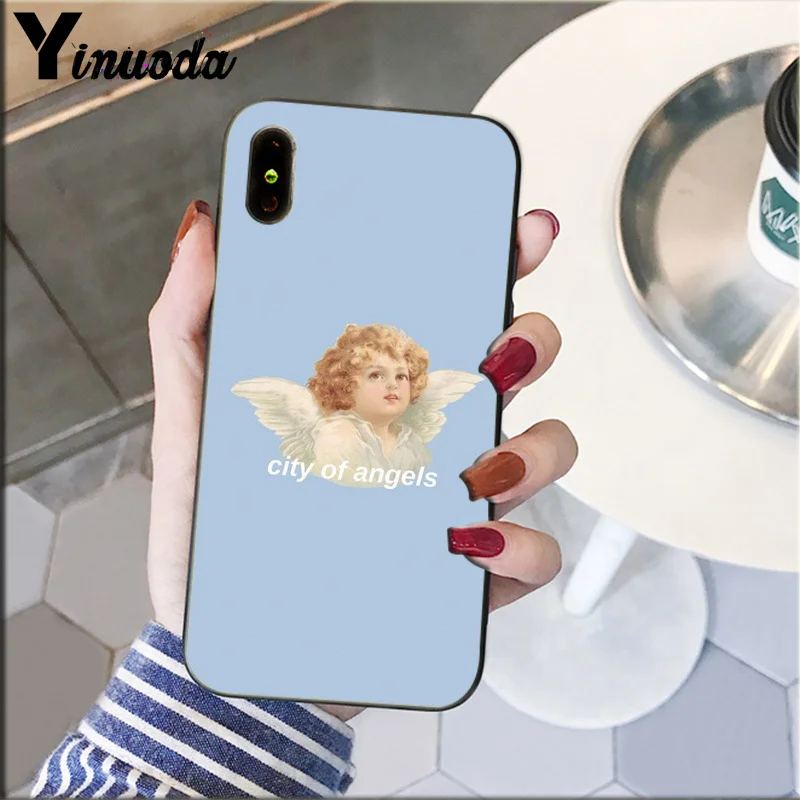 Yinuoda Renaissance angels черный ТПУ Мягкий силиконовый чехол для телефона Apple iPhone 8 7 6 6S Plus X XS MAX 5 5S SE XR чехол