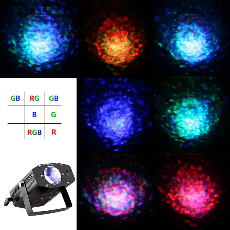 Мини RGB звуковой активированный Рождественский проектор светодиодный