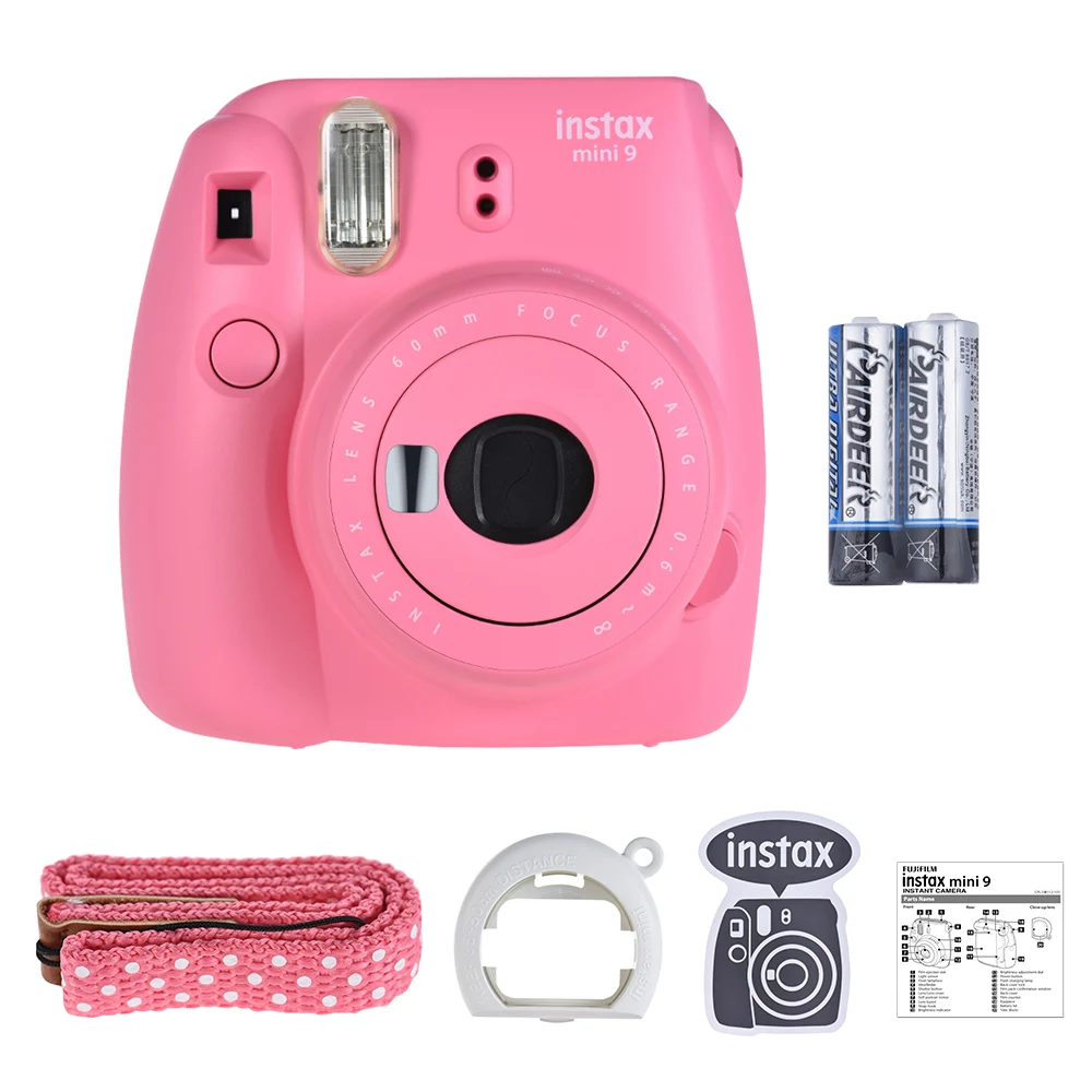 Fujifilm Instax Mini 9 пленочная камера фото мгновенная камера всплывающая линза автоматический замер мини-камера с зеркалом для селфи 2 шт. батареи