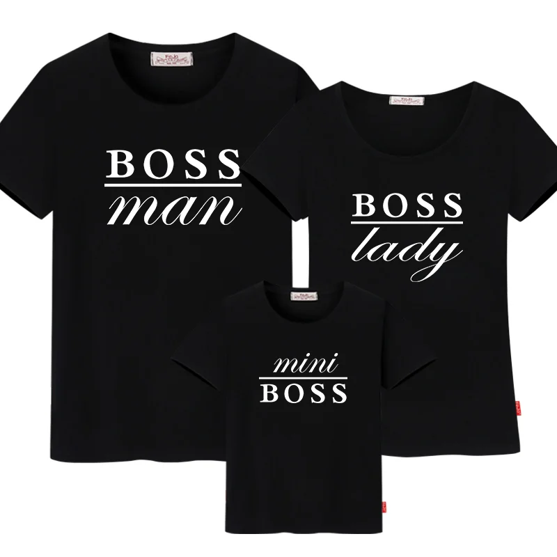 black bos Семейные комплекты; футболки «Мама и я»; daddys; Одежда для девочек; семейная футболка для Отца и Сына; одинаковые комплекты - Цвет: black bos