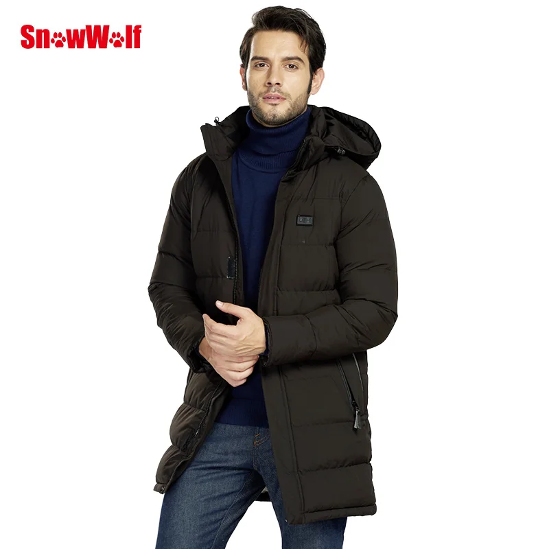 SNOWWOLF Мужская зимняя одежда для рыбалки, уличная хлопковая куртка с капюшоном и защитой от USB, теплая одежда для походов и рыбалки