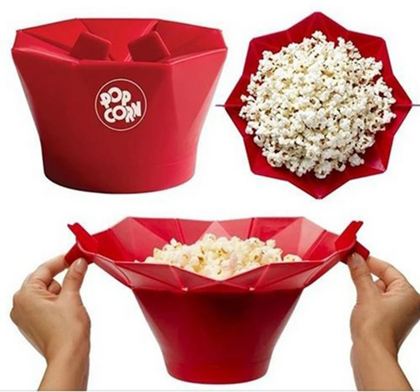 DIY попкорн производитель артефакт микроволновая домашняя силиконовая миска