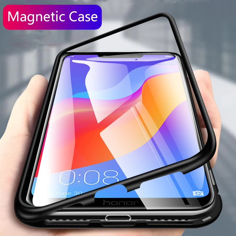 Магнитный металлический чехол для huawei P30 P20 mate 20 Pro Lite 20X Honor 10 Lite V10 V20 8X Max Nova 3i 5i 4 3 5 Pro прозрачная стеклянная крышка