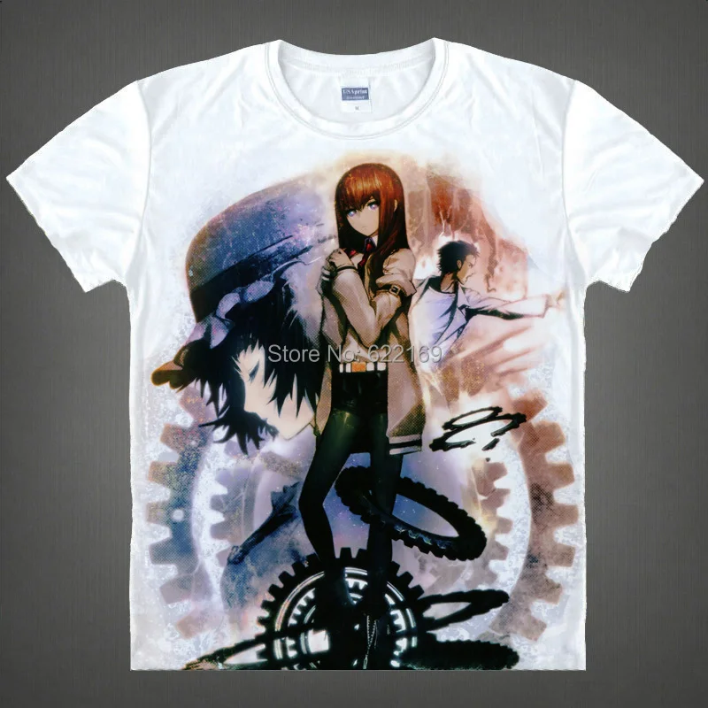 Футболка Steins Gate Kurisu Shiina костюмы для косплея Мужская футболка из японского