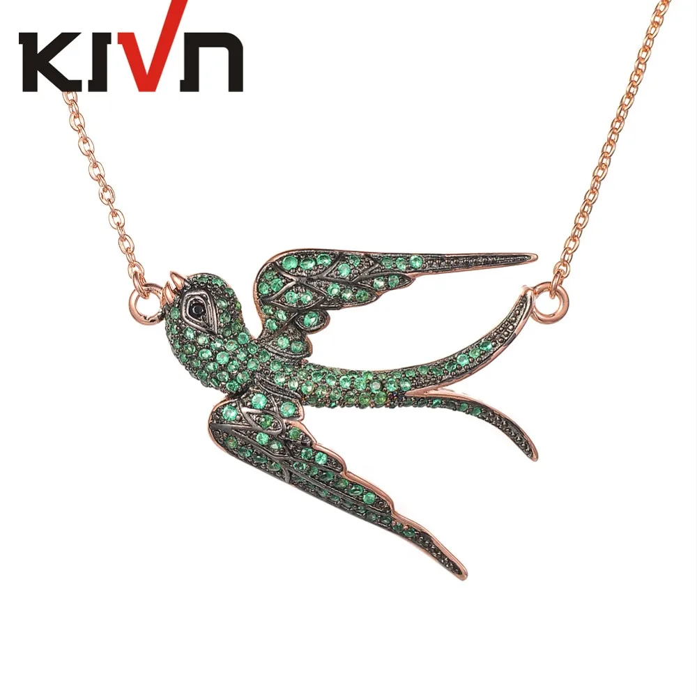 Ожерелье женское с кубическим цирконием в форме Ласточки | Украшения и