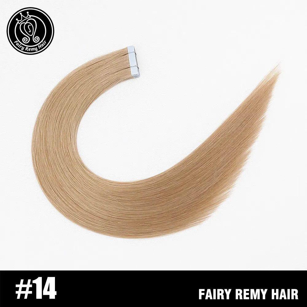 #14 Накладные волосы на ленте, человеческие волосы, натуральные волосы Remy для наращивания, волосы для наращивания, цвет платины, блонд, 2,0 г/шт., 16 ВКЛ, 40 г/упак - Цвет: #14