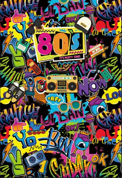 Neoback 80s 90s тематический фон Граффити стена хип хоп день рождения фотографии фоны 80s вечерние украшения фото фон - Цвет: Светло-голубой