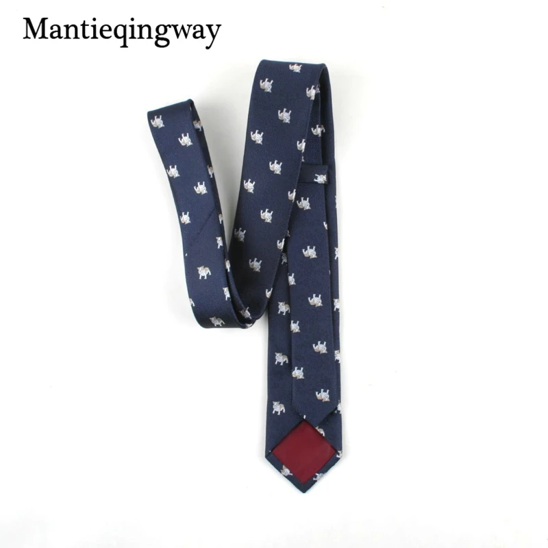 Классические мужские галстуки Mantieqingway 6 см с рисунком акулы из мультфильма на шею