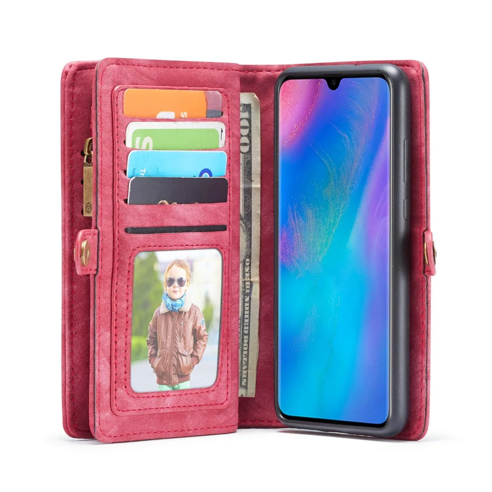 Кожаный бумажник на магните телефонные разъемы для карт чехол для huawei P20 P30 Pro P30lite mate 20 PRO Корпус молния Флип Стенд Защита задняя Сумка