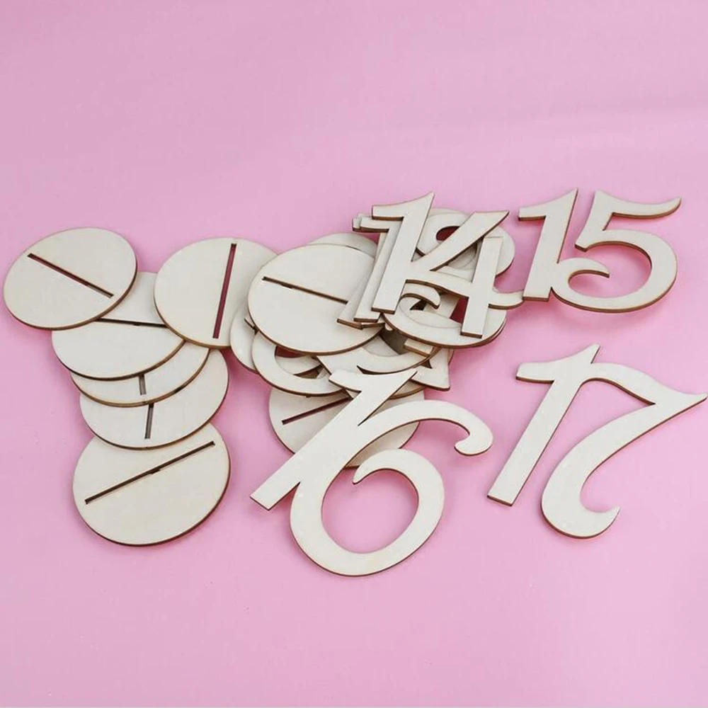 Деревянный Настольный Набор цифр 1 10/11 20 с основанием для свадьбы дня рождения