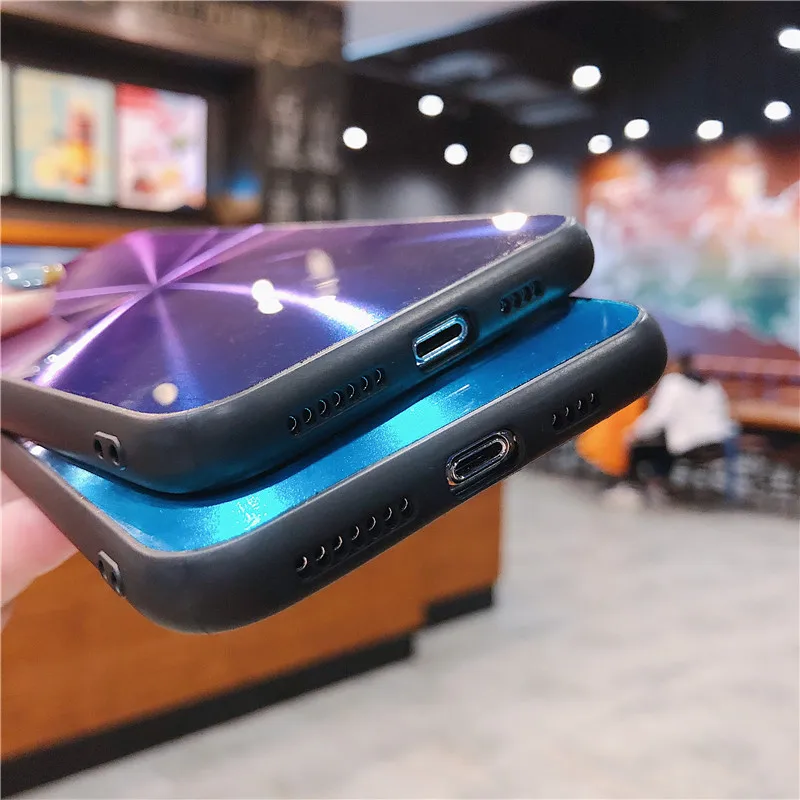 Чехол для iphone XS Max XR 3D градиентный зеркальный чехол iPhone 6 6S 7 8 Plus X чехлы