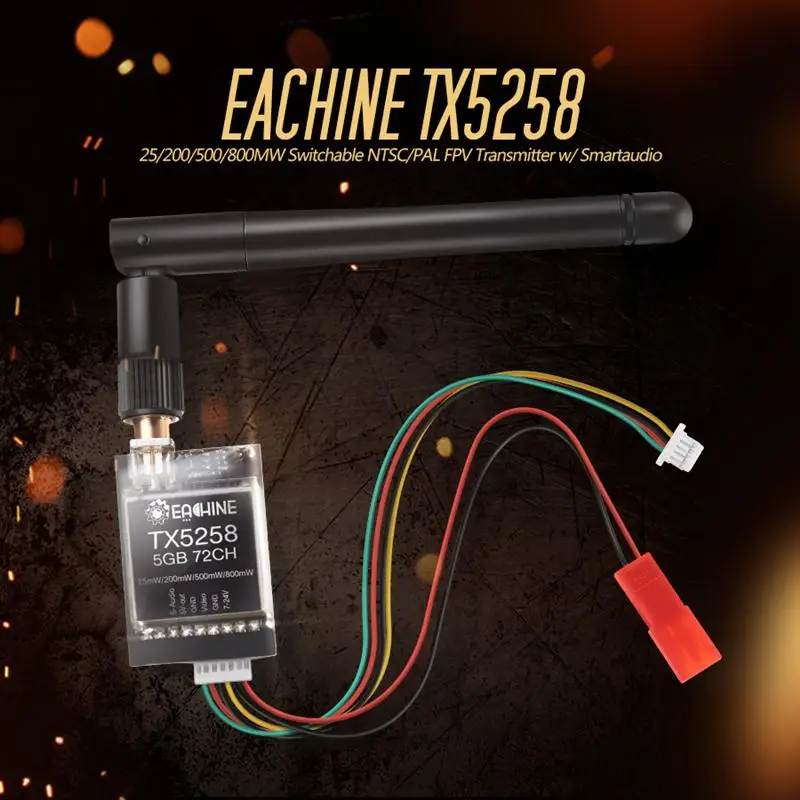 Eachine TX5258 5,8G 72CH 25/200/500/800 МВт переключаемый передатчик FPV Поддержка серверный компьютером с экранным меню настройки для трутеня дистанционного управления FPV VS TX526