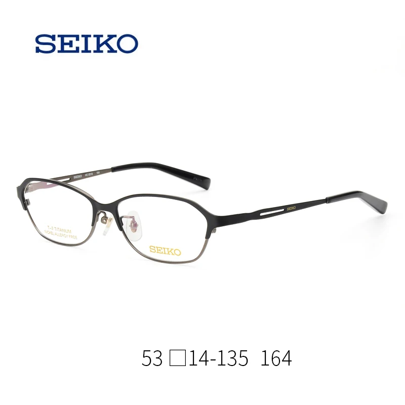 164 Black SEIKO титановая оправа для очков женские маленькие очки при близорукости Rx половина бесконтактная оптическая рамка оправы для очков HC2018 - Цвет оправы: 164 Black