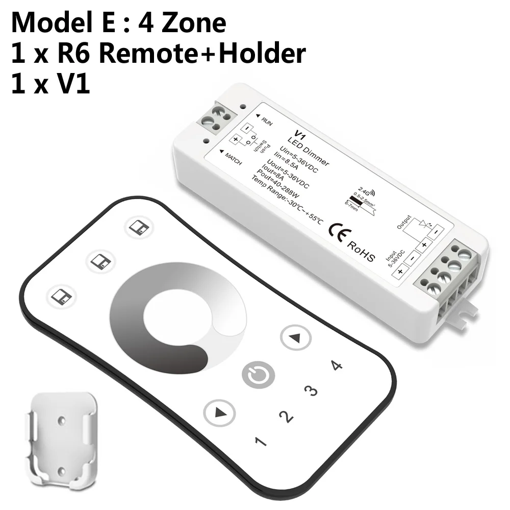 Model E Светодиодный диммер 12V 5V 24V 36V 8A PWM Беспроводной РЧ светодиодный диммер переключатель вкл/выкл с 2,4G пульт дистанционного управления для одного Цвет Светодиодные ленты светильник - Цвет: Model E