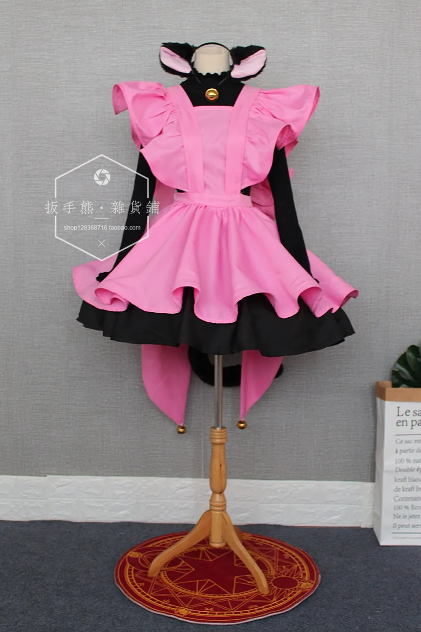 

Магический костюм для косплея Cardcaptor Sakura Kinomoto Sakura Pink Cat C018