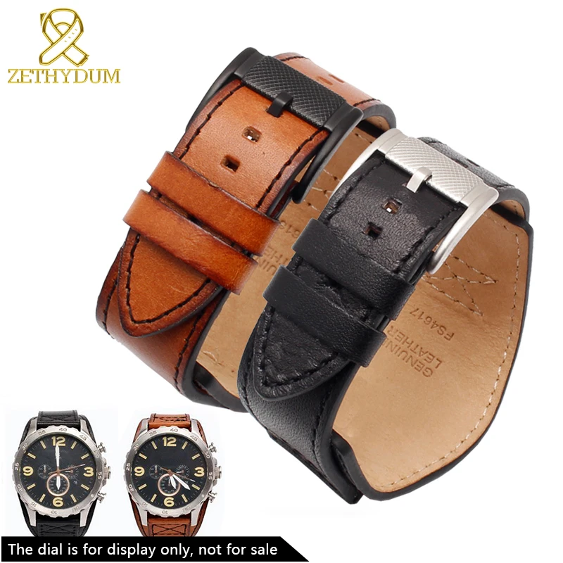 

Браслет мужской из натуральной кожи, высококачественный ремешок для часов Fossil, 22 мм 24 мм, с ремешком для кожаный ремешок для часов ручной раб...