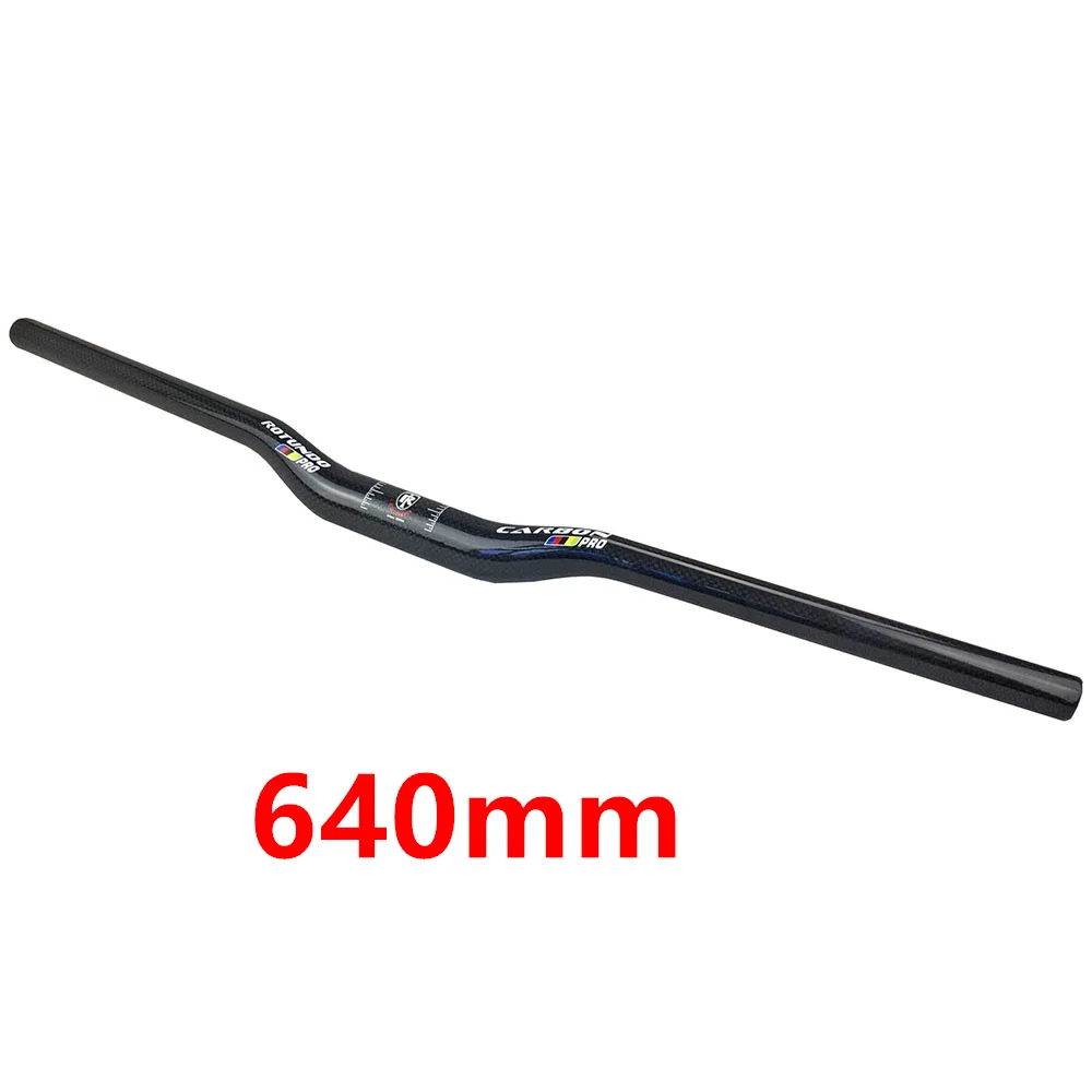 riser 640mm Сверхлегкий 3k углеродный горный велосипед плоский/подъемный руль для велоспорта MTB руль 31,8 мм черные детали для велосипеда 135 г - Цвет: riser 640mm