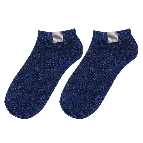 royal blue 1 пара шикарных модных блестящих носков для женщин и девочек блестящие носки до лодыжки повседневные яркие носки в стиле ретро вязаные чулочно-носочные изделия - Цвет: royal blue
