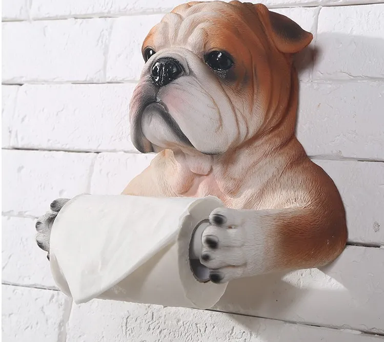 Doggie бумага в рулонах подвесное украшение на стену Европейская ванная комната бумажная корзинка коробка ткани смола держатель туалетной бумаги