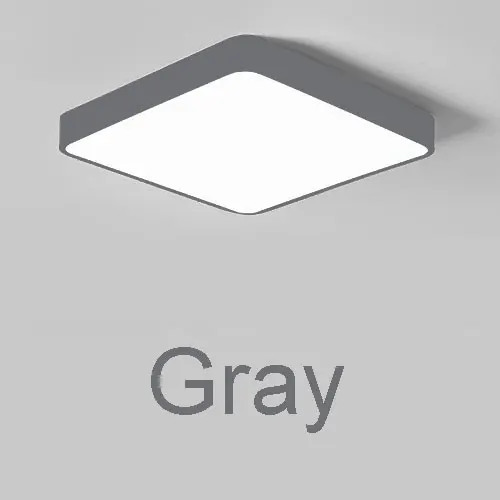 Gray Потолочные светильники для гостиной, квадратные светильники, потолочные светильники для столовой, диммируемая лампа для детской комнаты, Современная Скандинавская лампа в спальне - Цвет корпуса: Gray