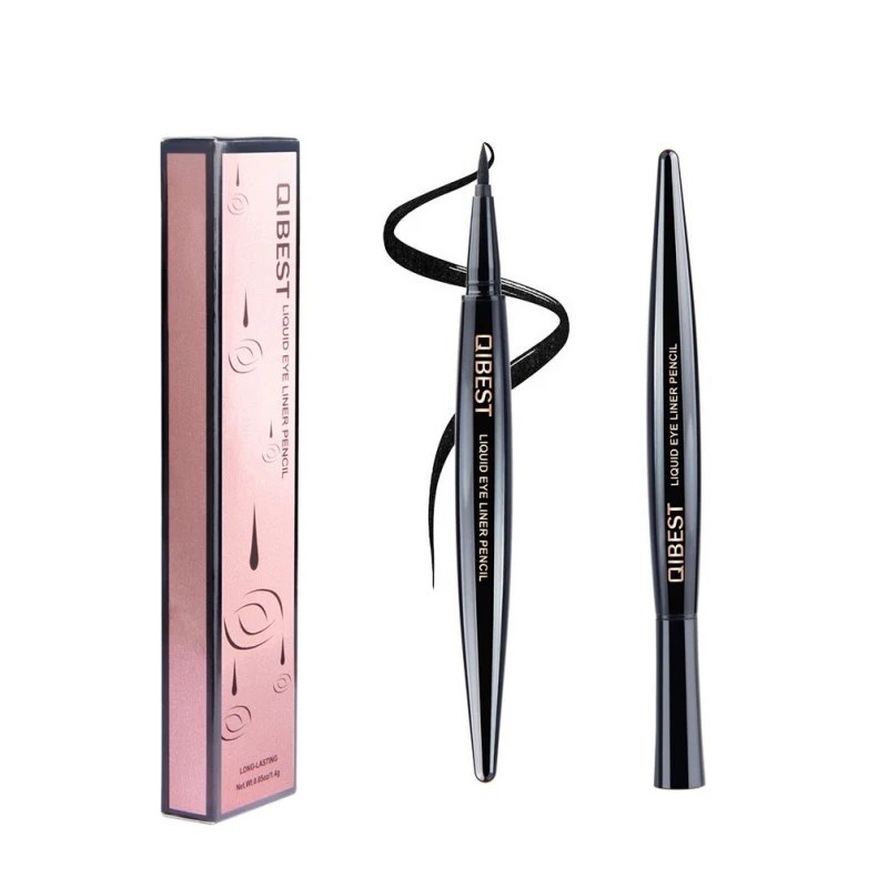 Карандаш для глаз Qibest Professional Make Up Black Liquid Eyeliner Pencil Waterproof Long Lasting Eye Liner Quick-dry Eyes Makeup Cosmetics.