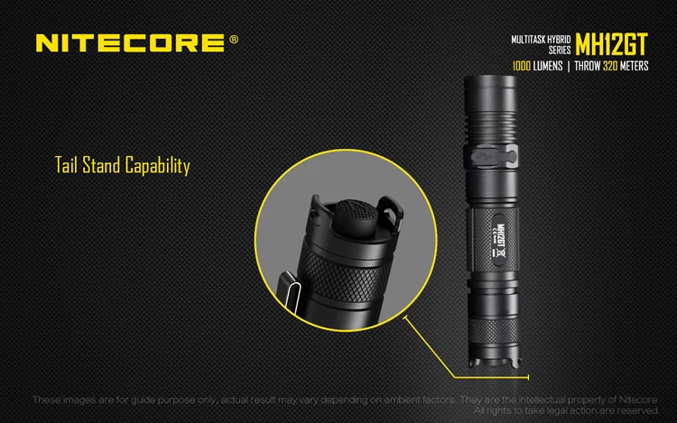 NITECORE MH12GT USB непосредственно заряжаемый фонарик CREE XP-L HI V3 светодиодный Луч расстояние 320 м Открытый спортивный факел поиск света